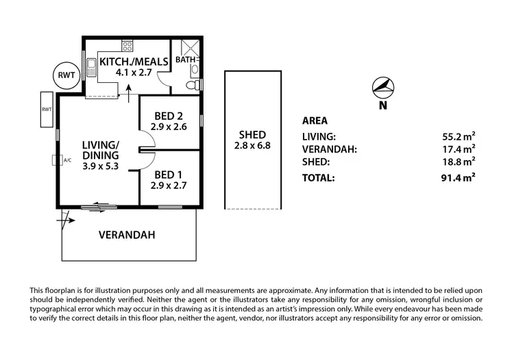Floorplan of Homely house listing, 4 Caloote Landing Road, Caloote SA 5254