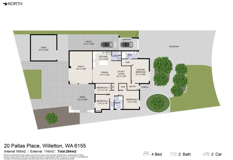 Floorplan of Homely house listing, 20 Pallas Place, Willetton WA 6155