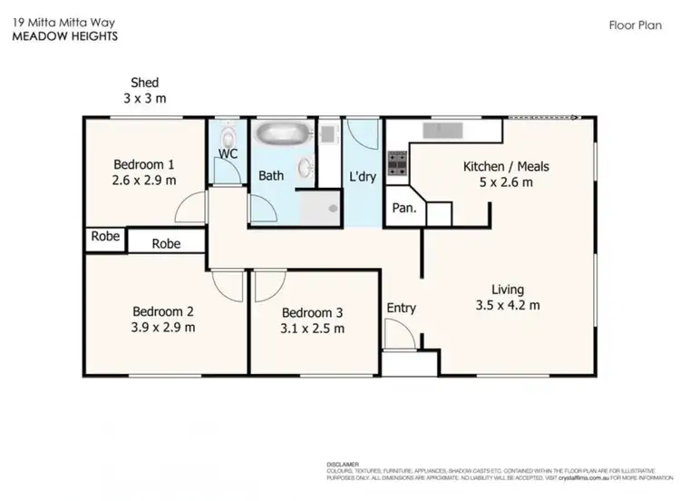 Floorplan of Homely house listing, 19 Mitta Mitta Way, Meadow Heights VIC 3048
