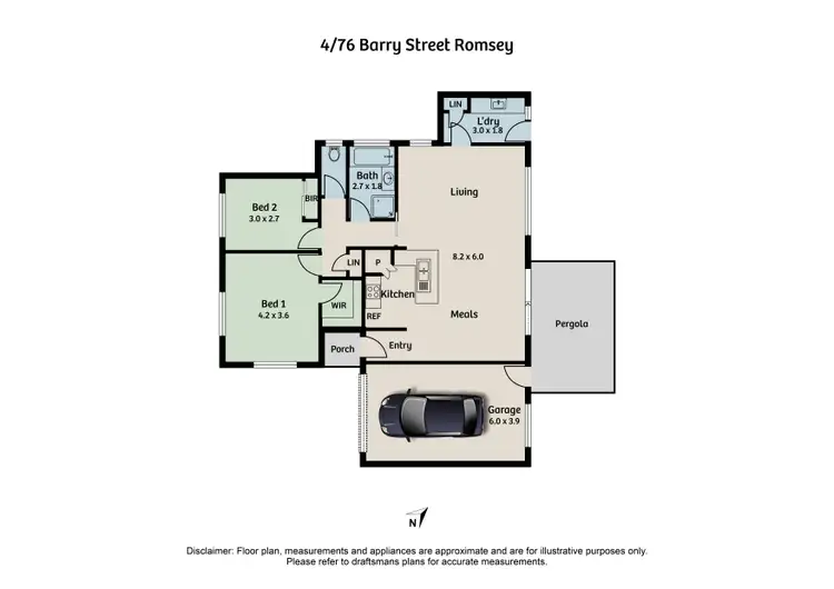 Floorplan of Homely unit listing, 4/76 Barry Street, Romsey VIC 3434