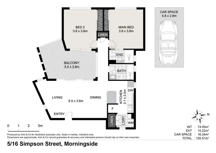 Floorplan of Homely unit listing, 5/16 Simpson, Morningside QLD 4170