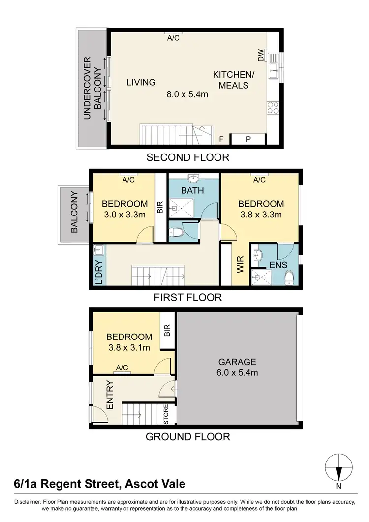 Floorplan of Homely townhouse listing, 6/1A Regent Street, Ascot Vale VIC 3032