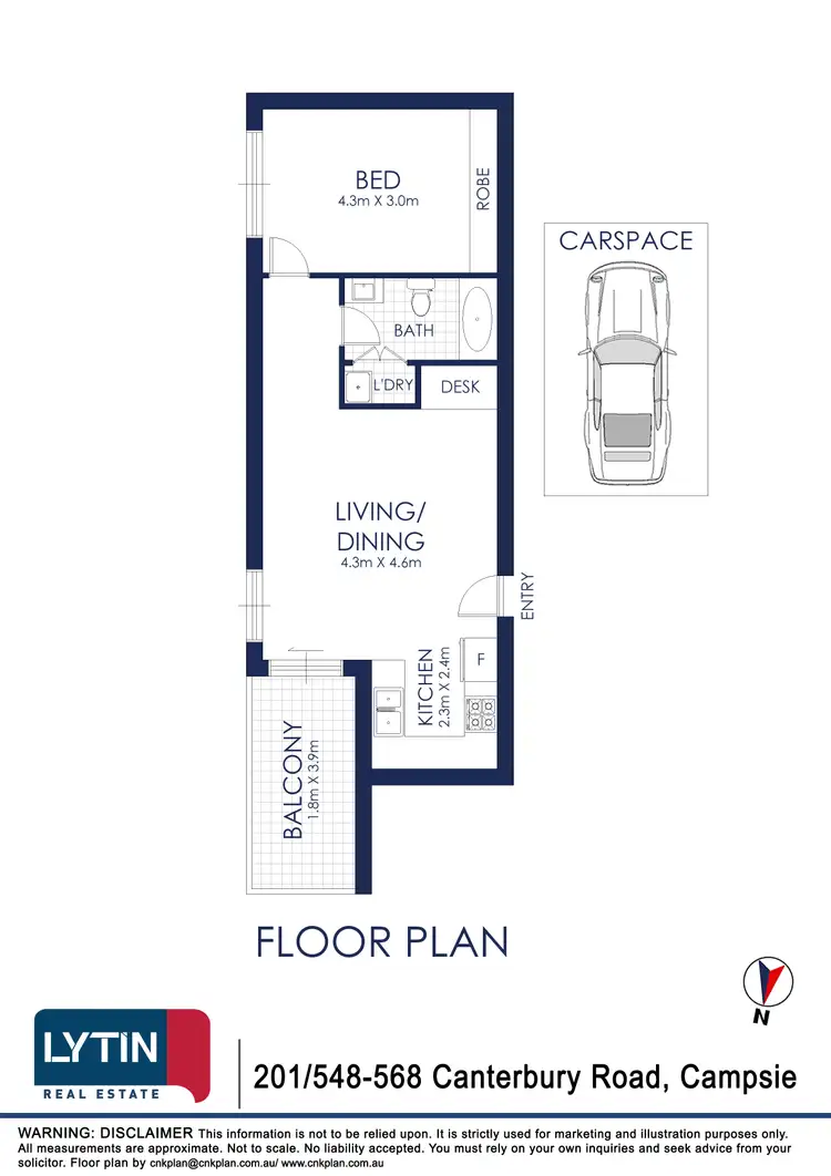 Floorplan of Homely apartment listing, 201/548-568 Canterbury Road, Campsie NSW 2194