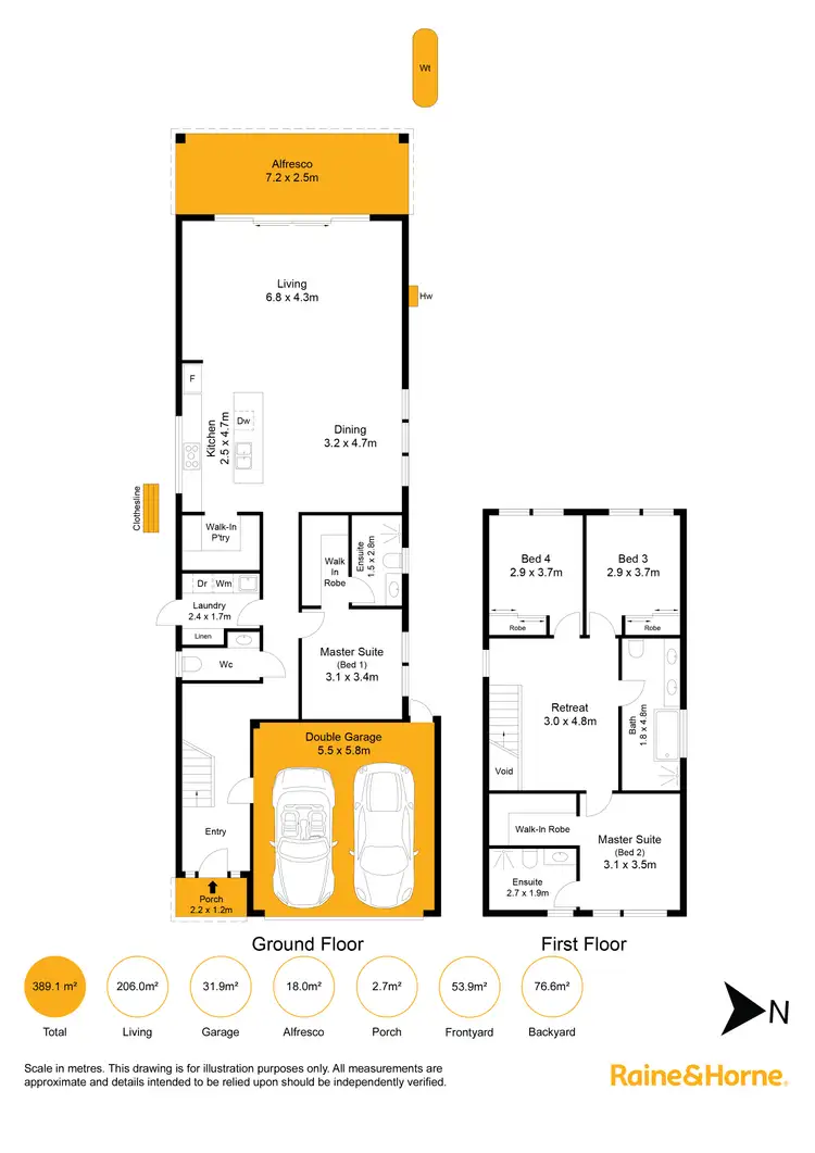 Floorplan of Homely house listing, D1 & D2/4 Peter Avenue, Campbelltown SA 5074