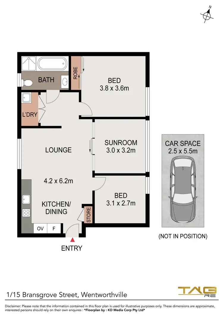 Floorplan of Homely unit listing, 1/15 Bransgrove Street, Wentworthville NSW 2145