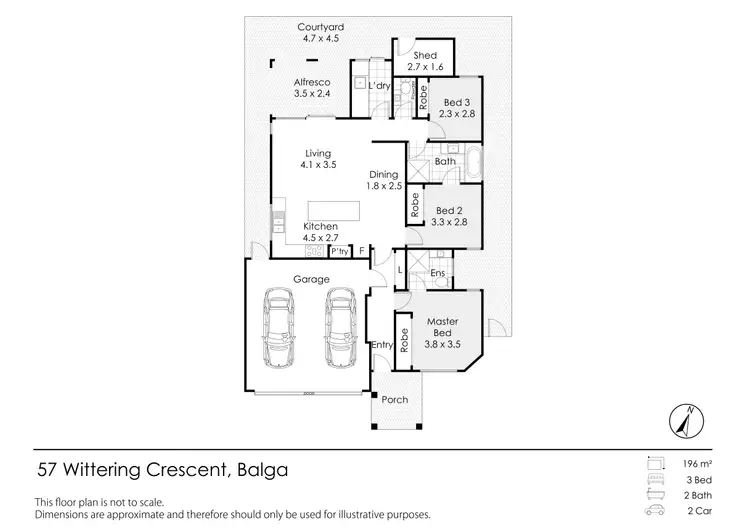 Floorplan of Homely house listing, 57 Wittering Crescent, Balga WA 6061