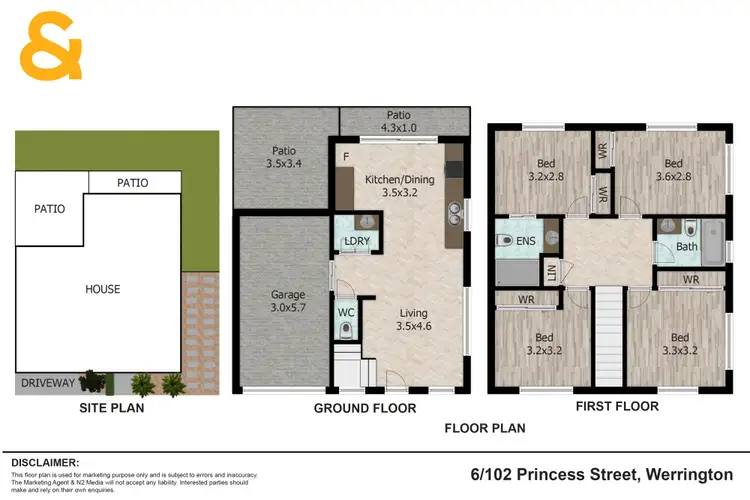 Floorplan of Homely townhouse listing, 6/102-104 Princess Street, Werrington NSW 2747