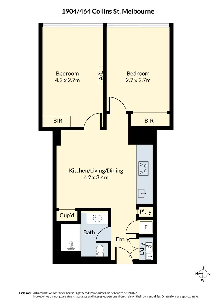Floorplan of Homely apartment listing, 1904/464-466 Collins Street, Melbourne VIC 3000