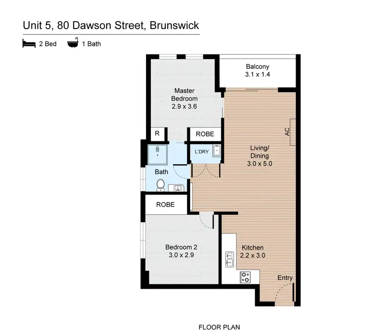 Floorplan of Homely apartment listing, 5/80 Dawson Street, Brunswick VIC 3056