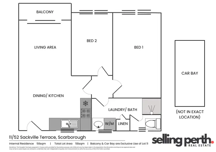 Floorplan of Homely apartment listing, 11/52 Sackville Terrace, Scarborough WA 6019