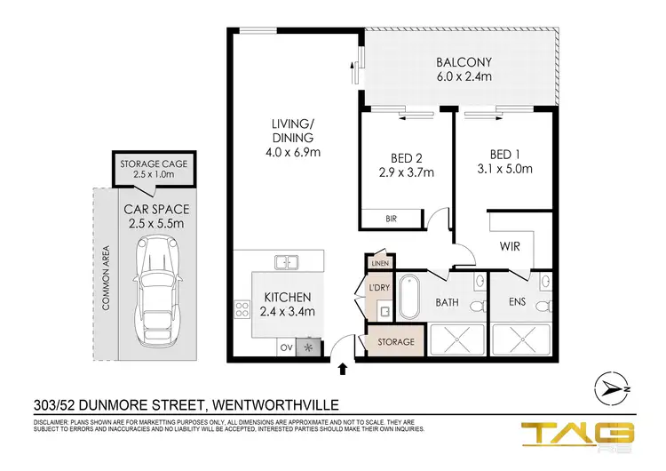 Floorplan of Homely apartment listing, 303/52 Dunmore Street, Wentworthville NSW 2145