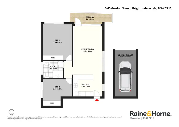 Floorplan of Homely apartment listing, 5/45 Gordon Street, Brighton-Le-Sands NSW 2216