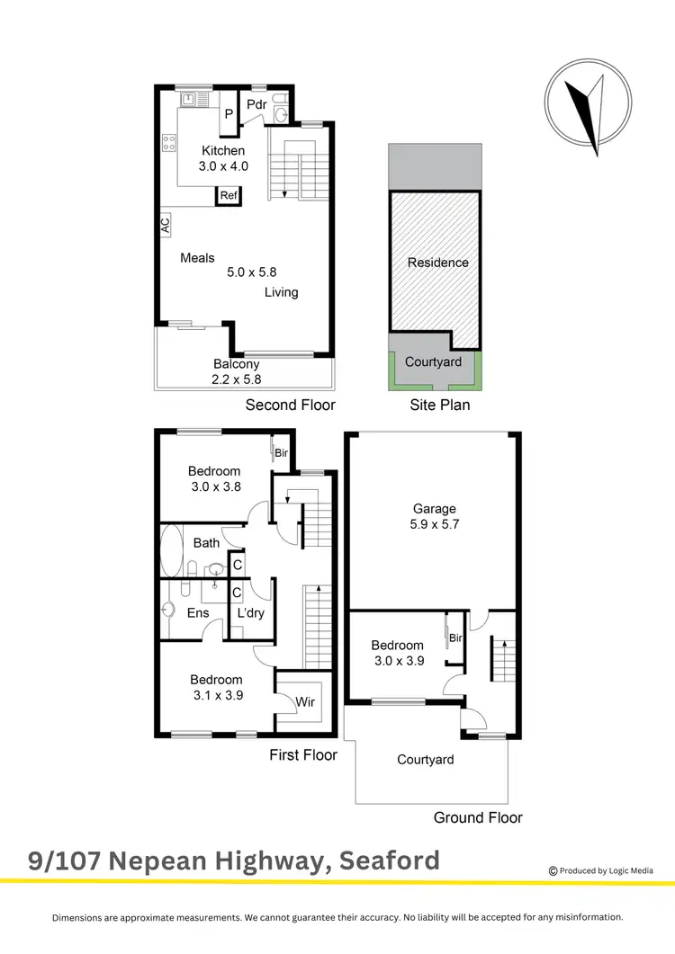 Floorplan of Homely townhouse listing, 9/107 Nepean Highway, Seaford VIC 3198