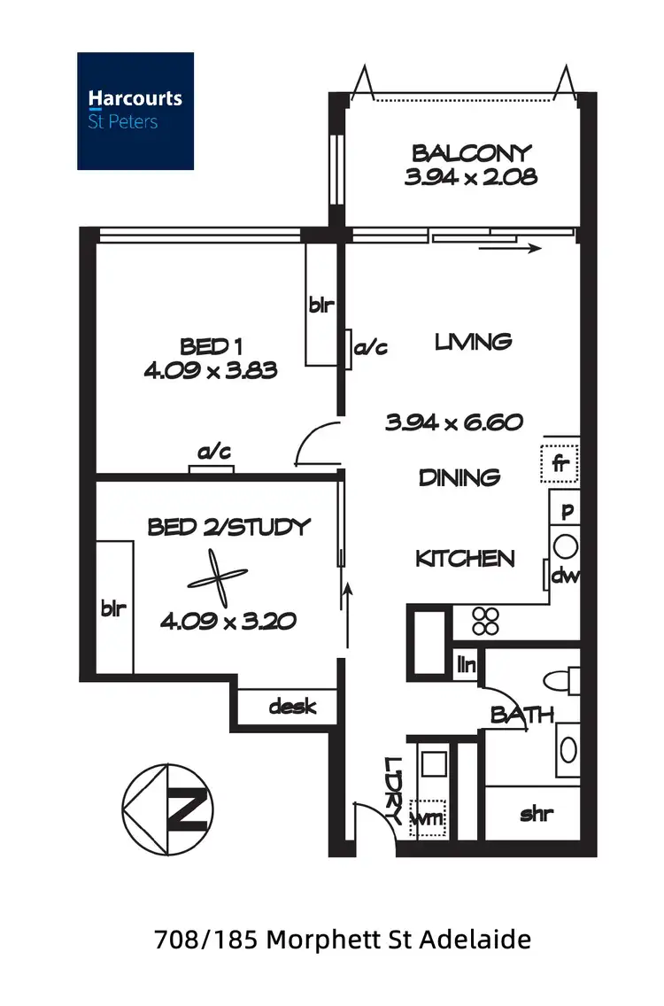 Floorplan of Homely apartment listing, 708/185 Morphett Street, Adelaide SA 5000