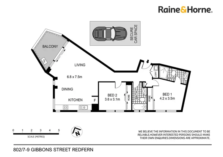 Floorplan of Homely apartment listing, 802/7-9 Gibbons Street, Redfern NSW 2016