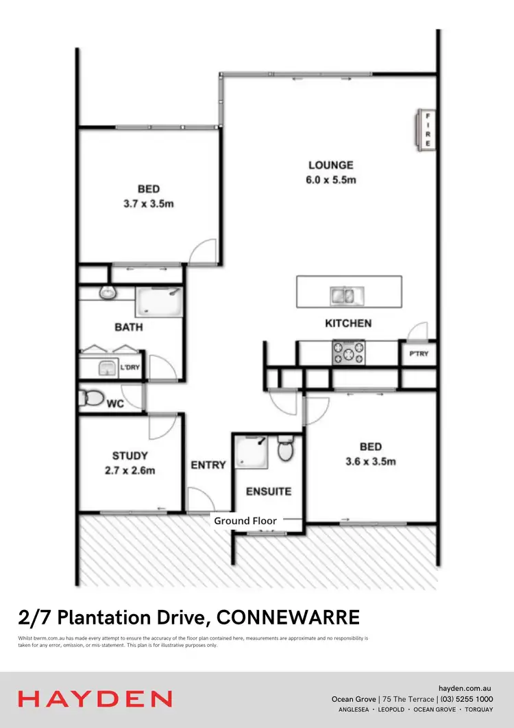 Floorplan of Homely townhouse listing, 2/7 Plantation Drive, Connewarre VIC 3227