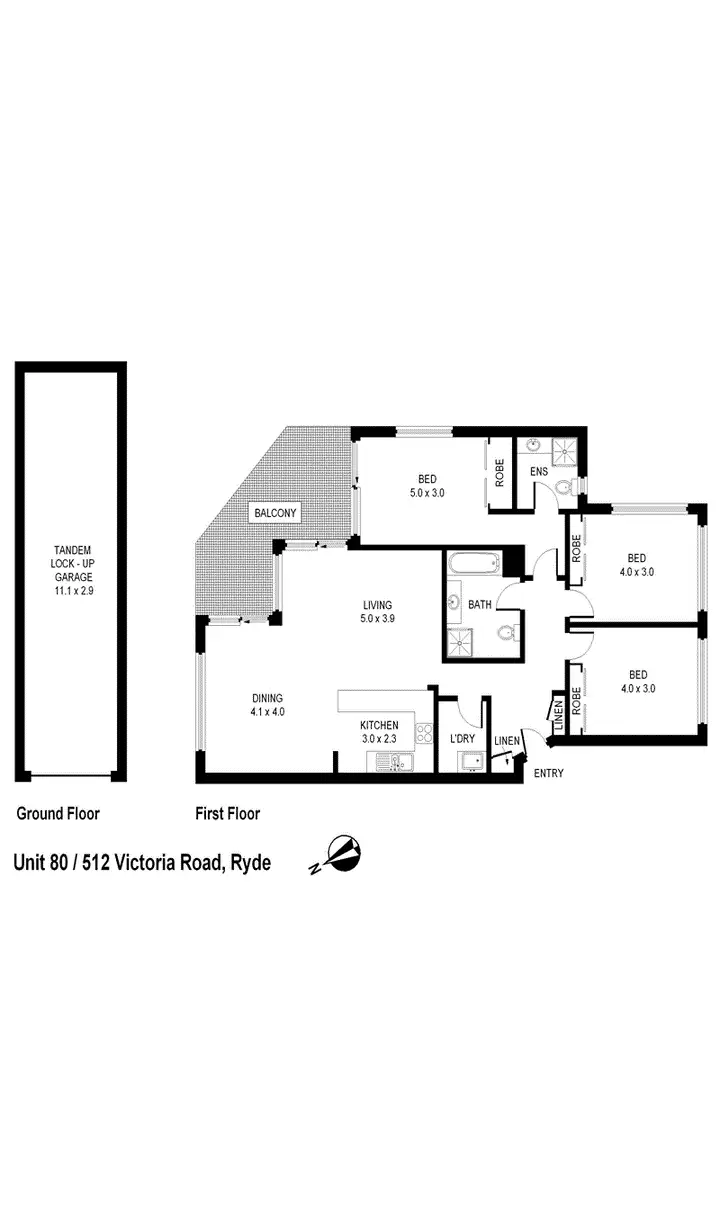 Floorplan of Homely apartment listing, 80/512 Victoria Road, Ryde NSW 2112