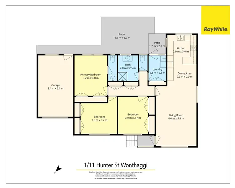 Floorplan of Homely unit listing, 1/11 Hunter Street, Wonthaggi VIC 3995