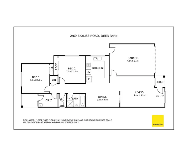 Floorplan of Homely semi-detached listing, 2/69 Bayliss Road, Deer Park VIC 3023