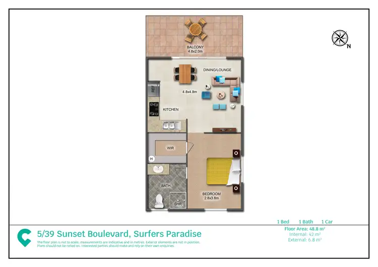 Floorplan of Homely unit listing, 5/39 Sunset Boulevard, Surfers Paradise QLD 4217