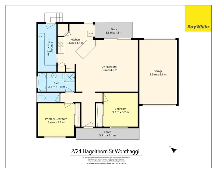 Floorplan of Homely unit listing, 2/24 Hagelthorn Street, Wonthaggi VIC 3995