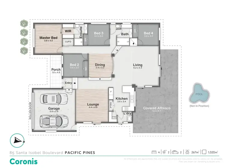 Floorplan of Homely house listing, 85 Santa Isobel Bvd, Pacific Pines QLD 4211