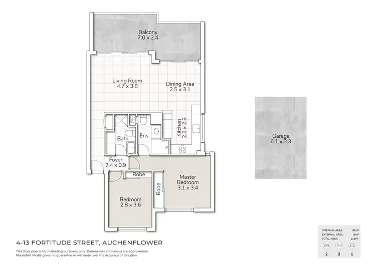 Floorplan of Homely apartment listing, 4/13 Fortitude Street, Auchenflower QLD 4066