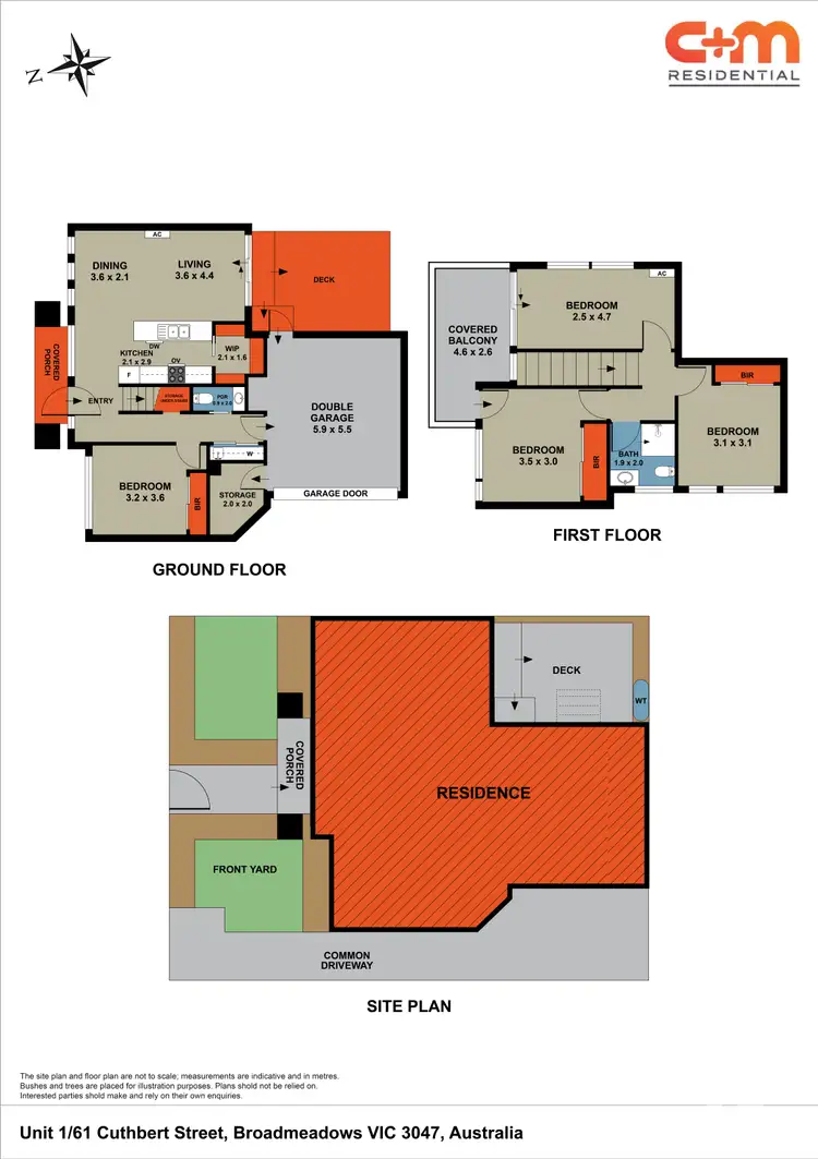 Floorplan of Homely townhouse listing, 1/61 Cuthbert Street, Broadmeadows VIC 3047