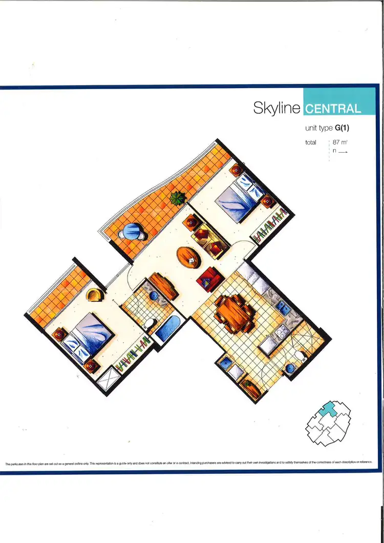 Floorplan of Homely apartment listing, 3241/23 Ferny Avenue, Surfers Paradise QLD 4217
