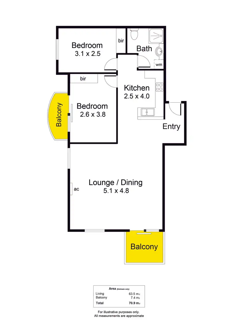Floorplan of Homely apartment listing, 99/255 Hindley Street, Adelaide SA 5000