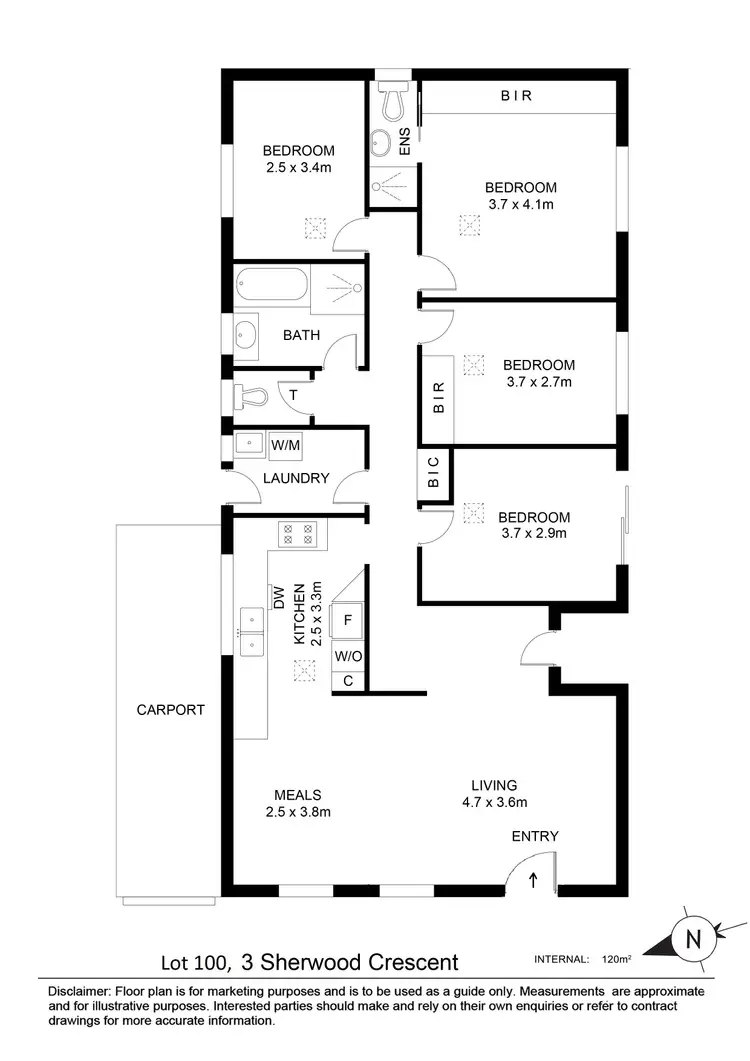 Floorplan of Homely house listing, Lot 100, 3 Sherwood Crescent, Paralowie SA 5108