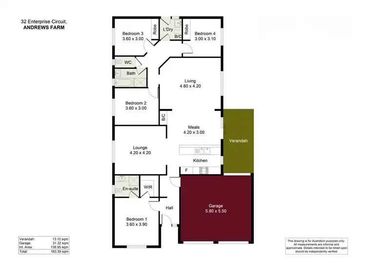 Floorplan of Homely house listing, 32 Enterprise Circuit, Andrews Farm SA 5114