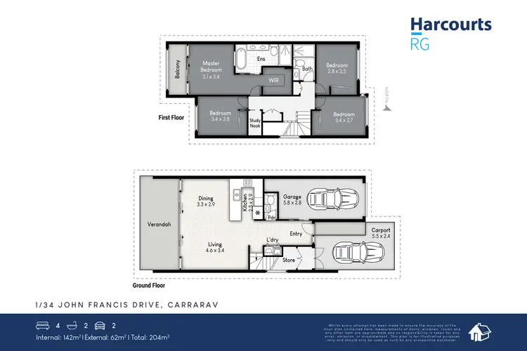 Floorplan of Homely townhouse listing, 1/34 John Francis Dr, Carrara QLD 4211