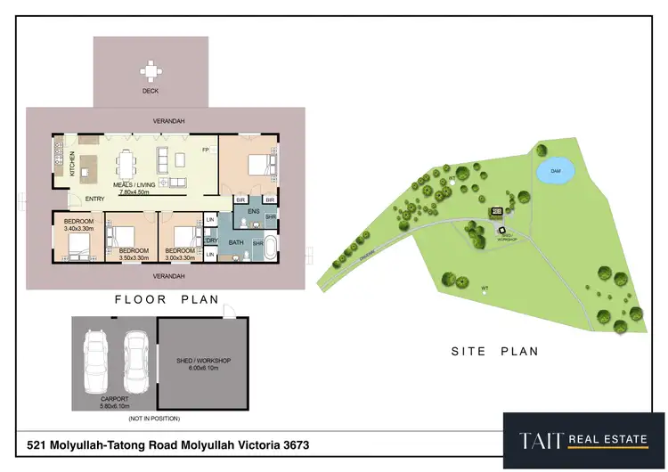 Floorplan of Homely house listing, 521 Molyullah-Tatong Road, Molyullah VIC 3673