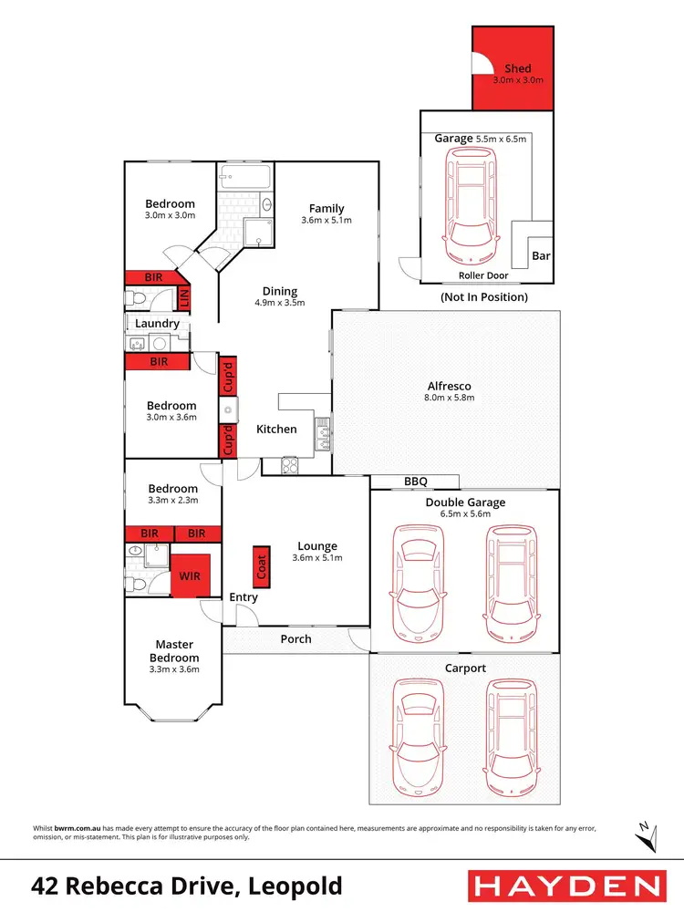 Floorplan of Homely house listing, 42 Rebecca Drive, Leopold VIC 3224