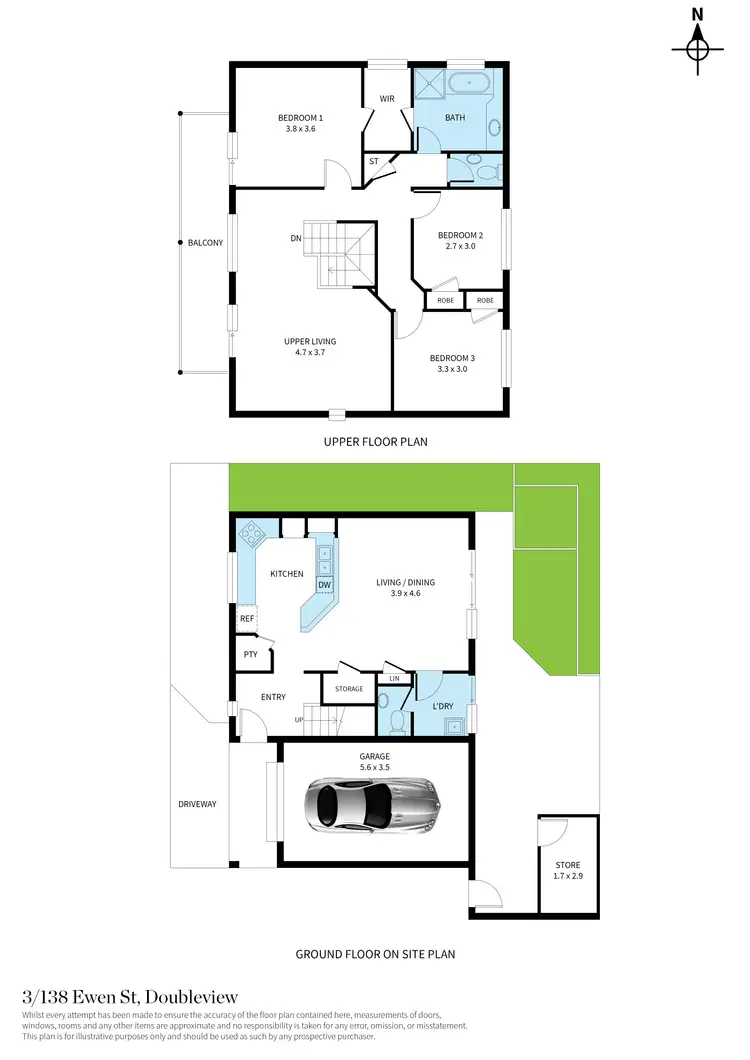 Floorplan of Homely townhouse listing, 3/138 Ewen Street, Doubleview WA 6018