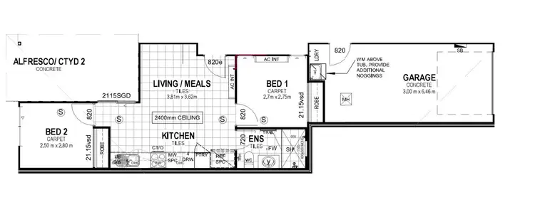 Floorplan of Homely semi-detached listing, 2/19 Montana Circuit, Logan Reserve QLD 4133