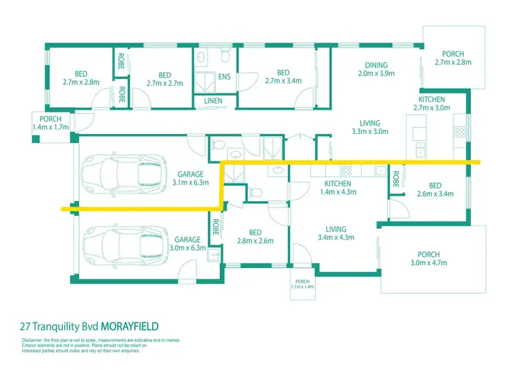 Floorplan of Homely semi-detached listing, 2/27 Tranquility Boulevard, Morayfield QLD 4506