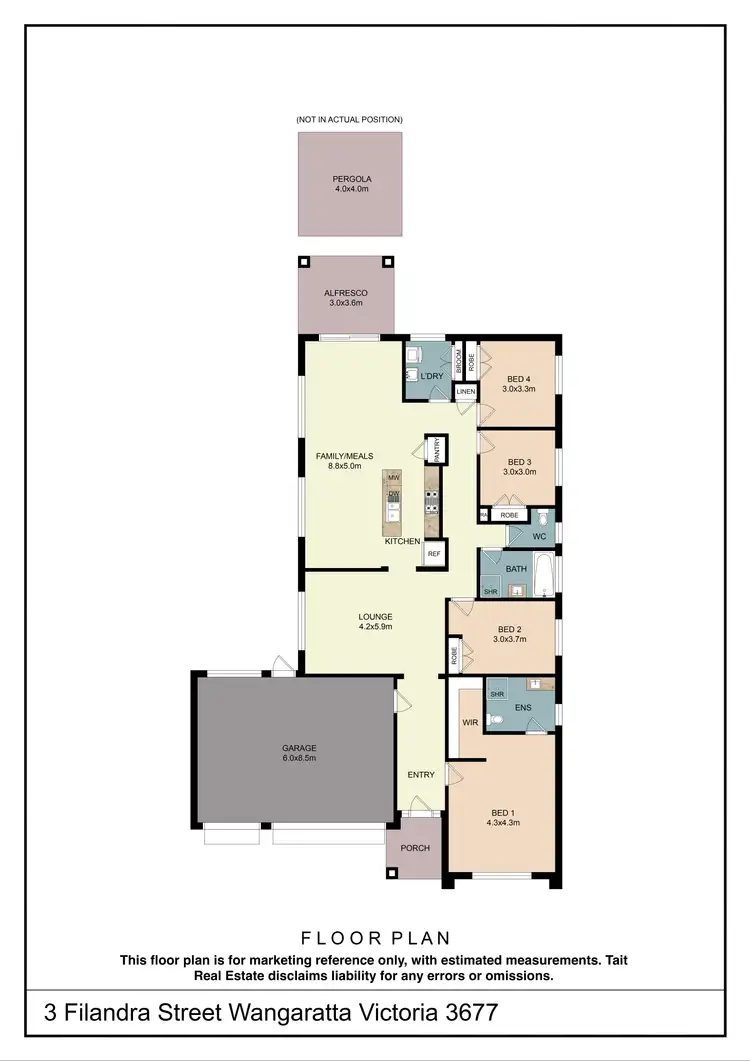 Floorplan of Homely house listing, 3 Filandra Street, Wangaratta VIC 3677