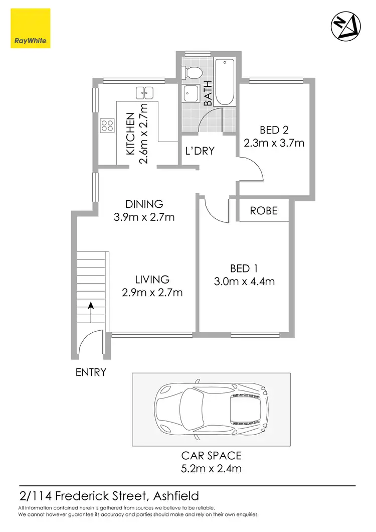 Floorplan of Homely unit listing, 2/114 Frederick Street, Ashfield NSW 2131