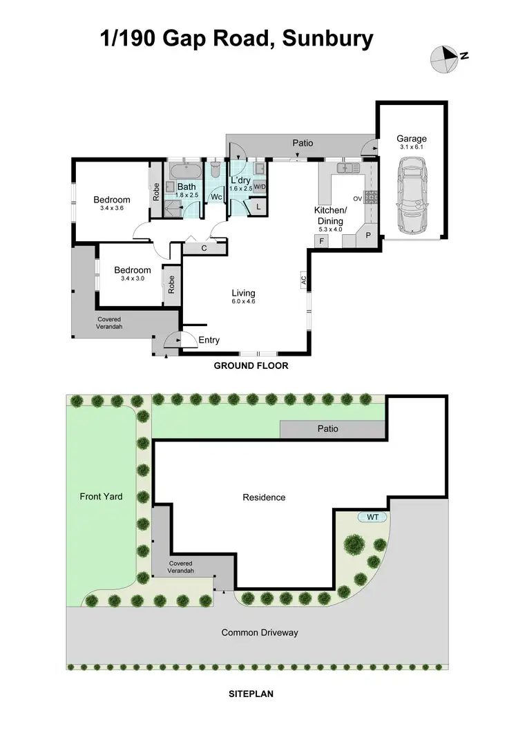 Floorplan of Homely unit listing, 1/190 Gap Road, Sunbury VIC 3429