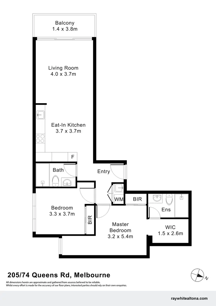 Floorplan of Homely apartment listing, 205/74 Queens Road, Melbourne VIC 3004