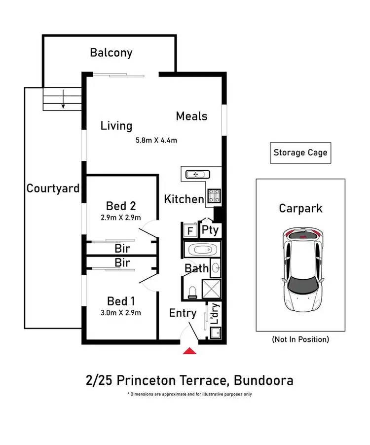 Floorplan of Homely apartment listing, 2/25 Princeton Terrace, Bundoora VIC 3083
