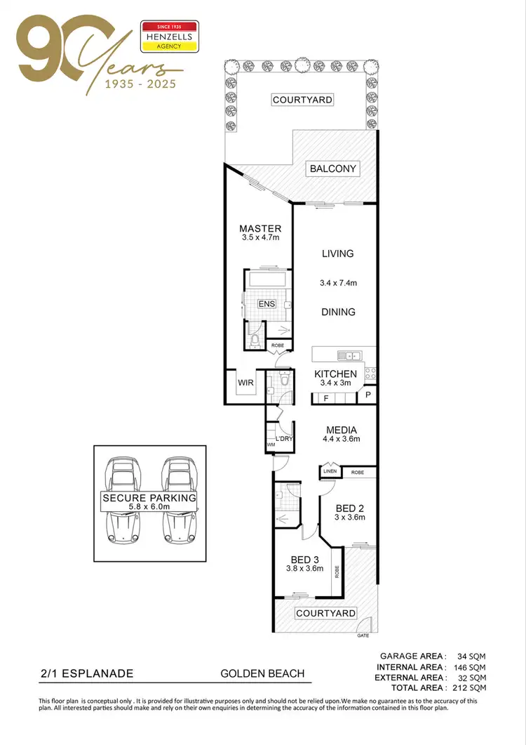 Floorplan of Homely unit listing, 2/1 Esplanade, Golden Beach QLD 4551