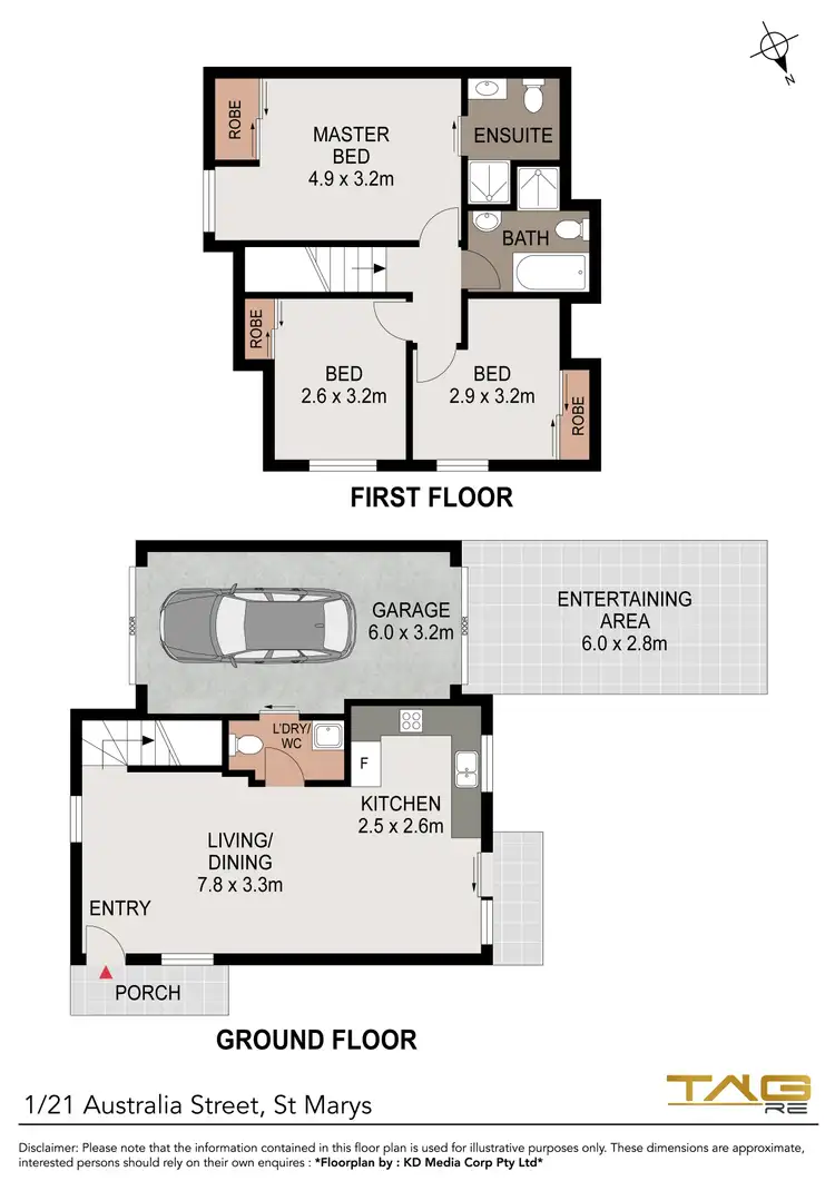 Floorplan of Homely townhouse listing, 1/21 Australia Street, St Marys NSW 2760