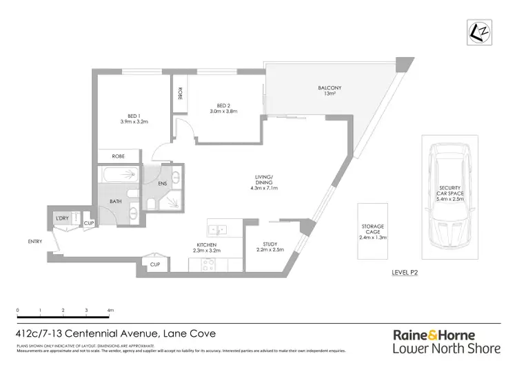 Floorplan of Homely apartment listing, 412C/7-13 Centennial Avenue, Lane Cove NSW 2066