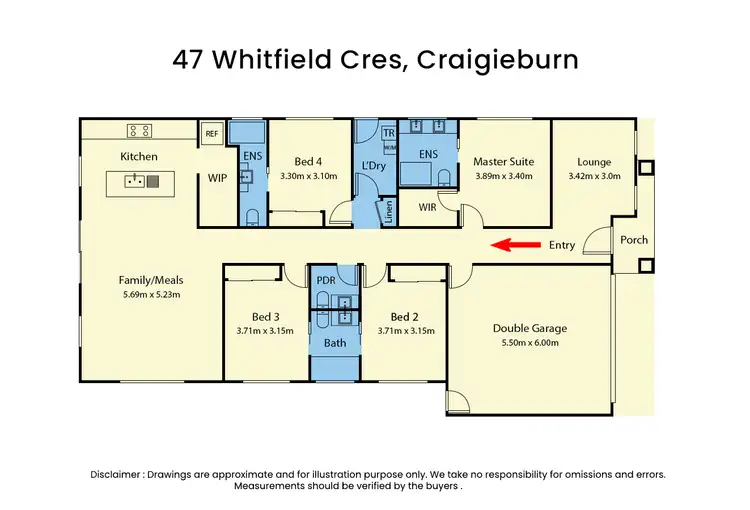 Floorplan of Homely house listing, 47 Whitfield Crescent, Craigieburn VIC 3064