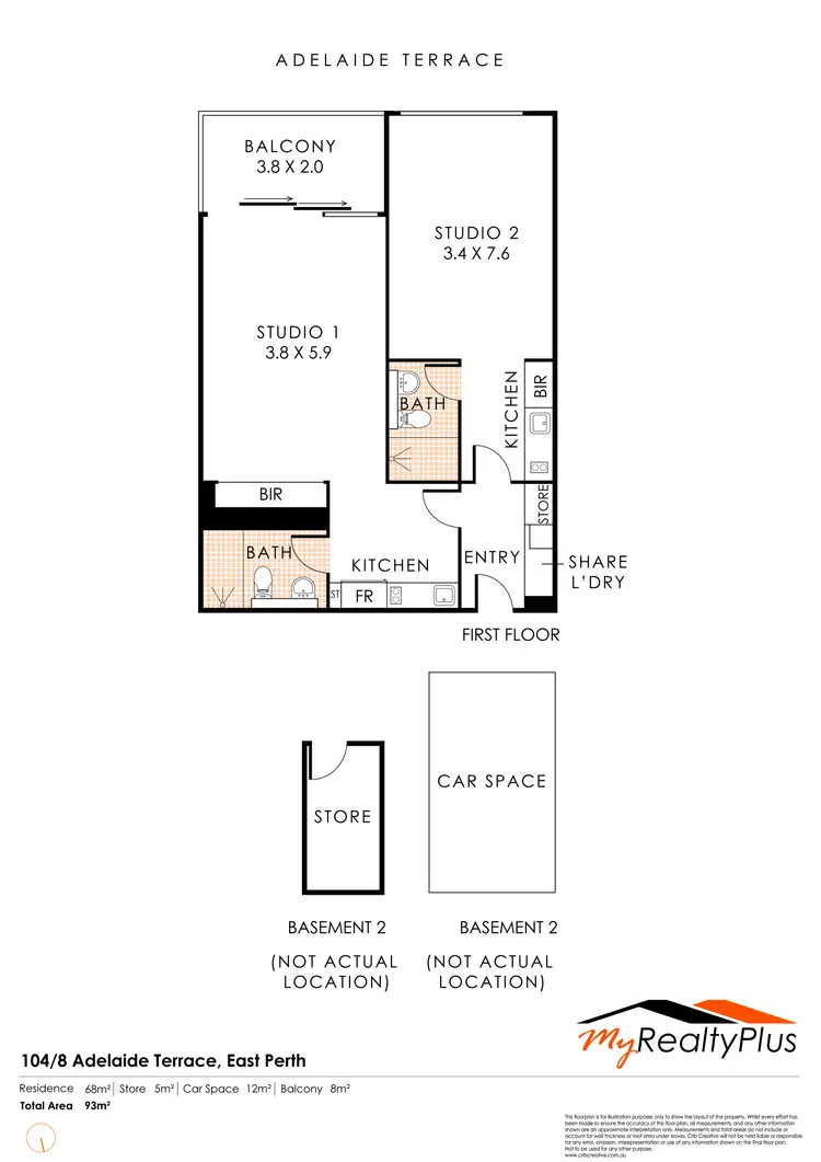Floorplan of Homely apartment listing, 104/8 Adelaide Terrace, East Perth WA 6004