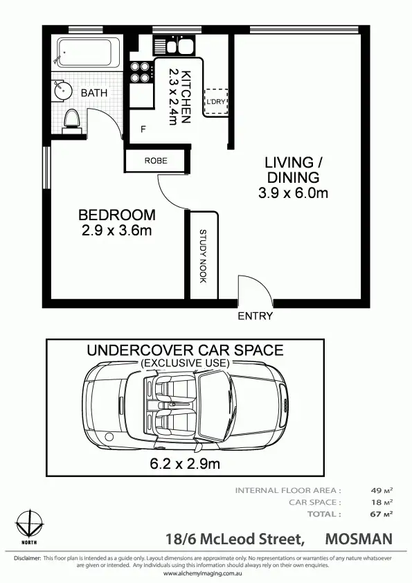 Floorplan of Homely apartment listing, 18/6 McLeod Street, Mosman NSW 2088