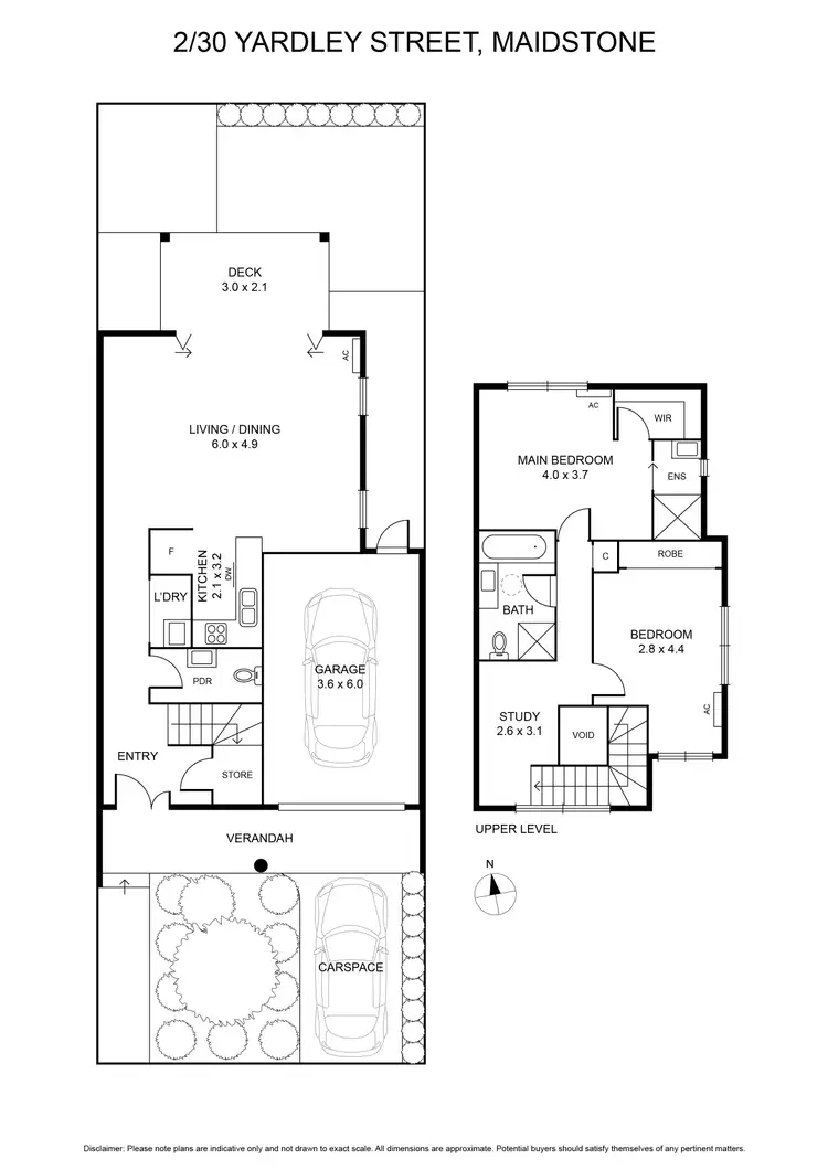 Floorplan of Homely townhouse listing, 2/30 Yardley Street, Maidstone VIC 3012
